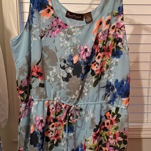Speed Control Floral Dress with Pink and Gray